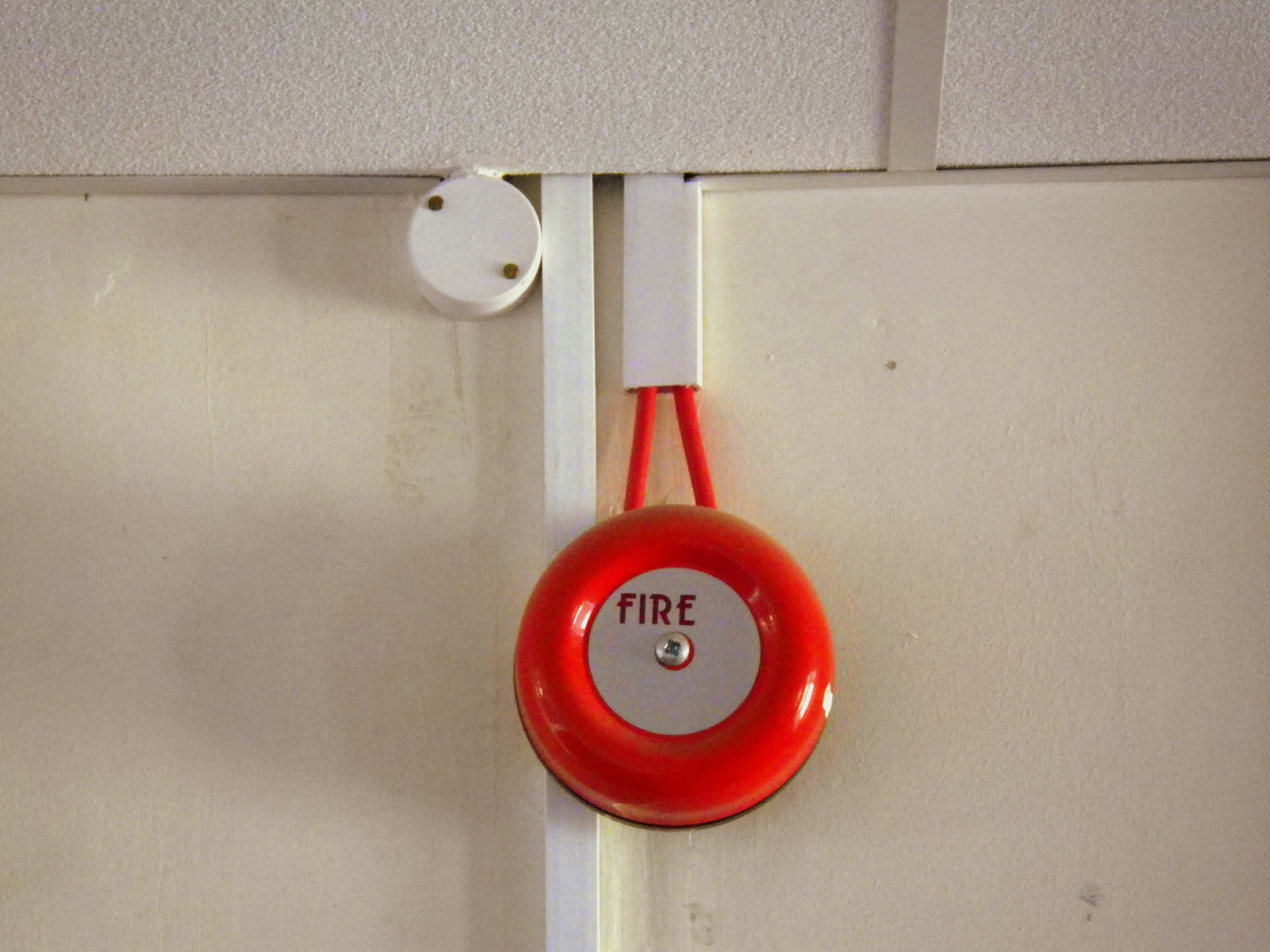 Fire bell at Roebuck House - let's hope we never need it